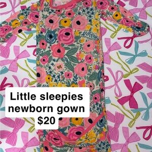 Little Sleepies Pink Floral Newborn Nightgown